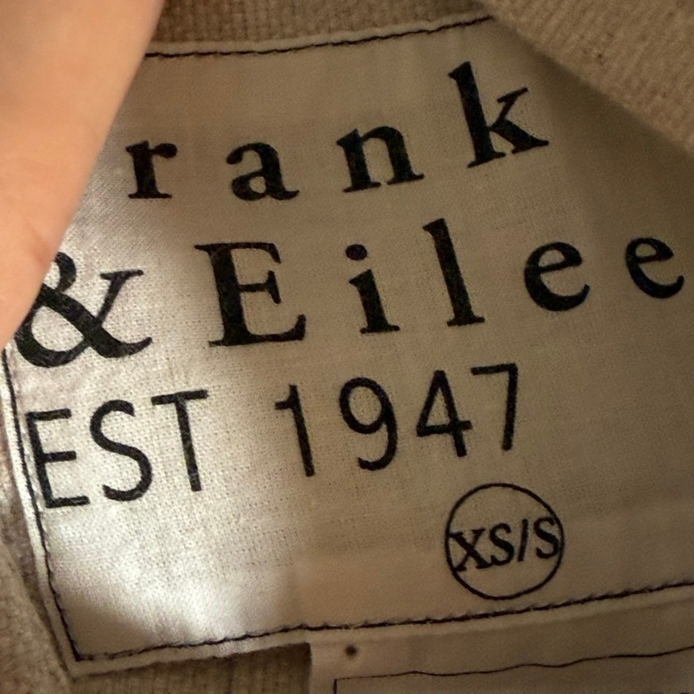 Frank & Eileen Mclochlin Cotton Shirt Beige Oversized Button Down Women XS S - Picture 6 of 11